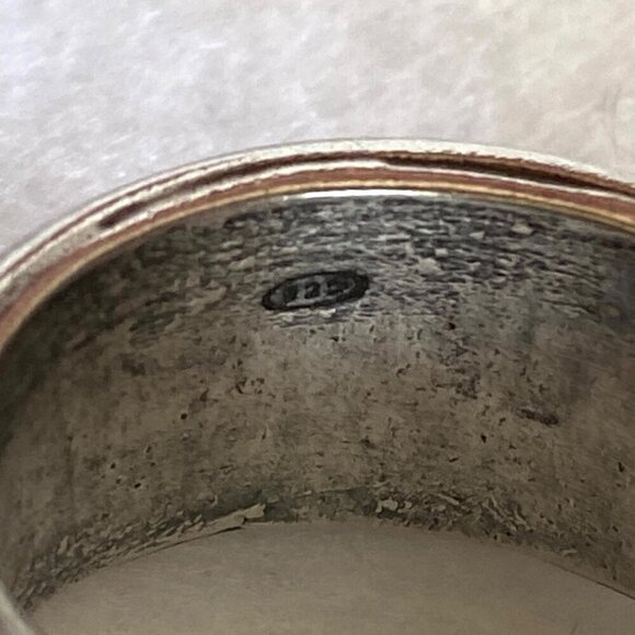 Sterling Silver 925 Modernist Brutalist Style Wide Spinner Band Ring Sz 9.75 11g - Picture 8 of 16